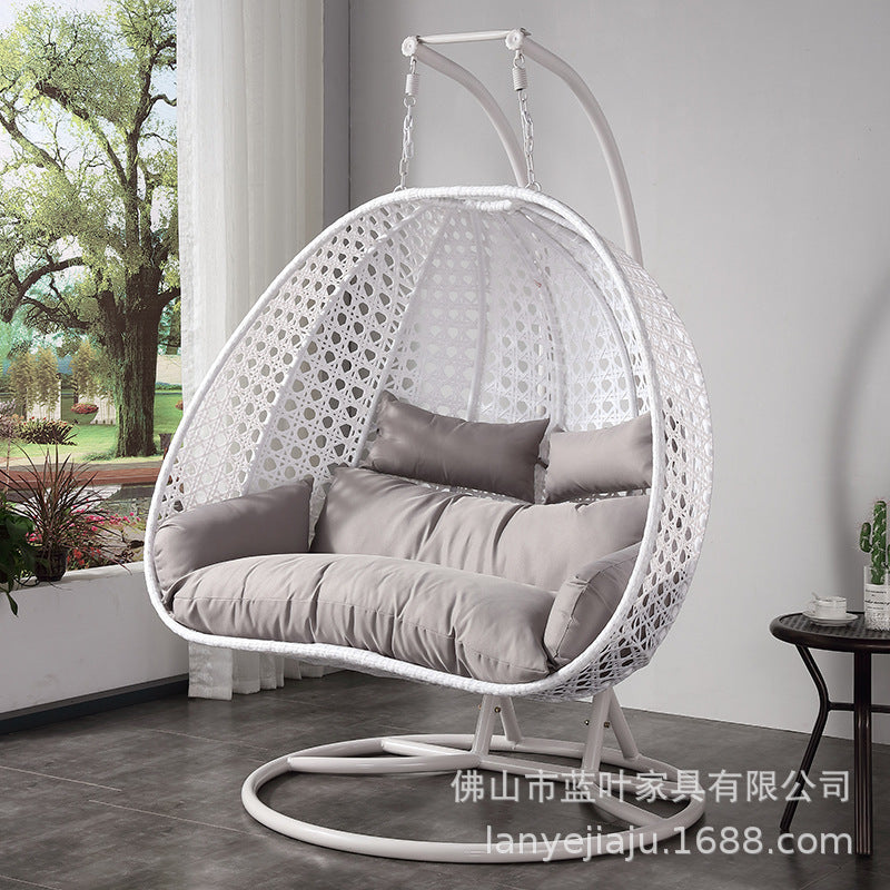 Outdoor Leisure Bird's Nest Double Basket Hanging Chair Modern Simple Balcony Courtyard Swing Rattan Rocking Chair Hammock