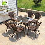 Outdoor Rattan Chair Balcony Table And Chair Combination Courtyard Garden Outdoor Leisure Rattan Woven Table And Chair Combination Imitation Rattan Seat Combination