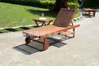Outdoor Teak Furniture Outdoor Villa Garden Solid Wood Bed Lounge Chair Courtyard Lounge Chair Outdoor Tables And Chairs