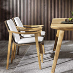 Nordic Outdoor Teak Rattan Tables And Chairs Courtyard Garden Villa Hotel Home Stay Model Room Outdoor Furniture Matching