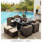 Outdoor Rattan Woven Storage Tables And Chairs Leisure Courtyard Terrace Garden Rattan Chair Hotel Resort Modern Rattan Woven Sofa Chair