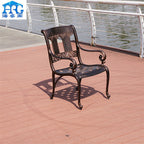Outdoor Cast Aluminum Tables And Chairs Red Sandalwood Terrace Villa Courtyard Hotel Outdoor European Leisure Iron Furniture Combination