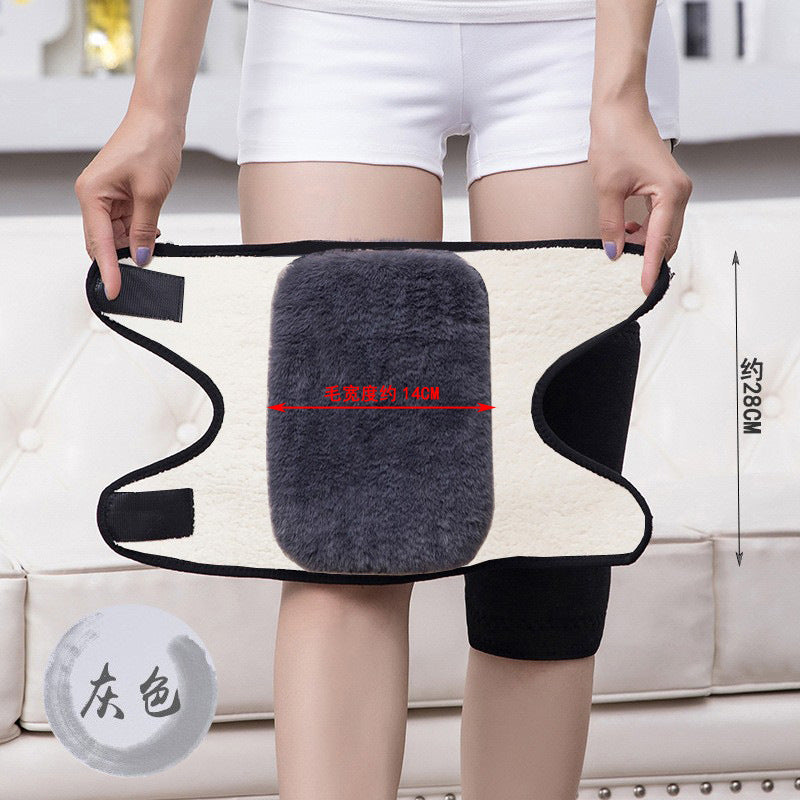 Knee protector, warm men and women, old people, thickened plush paint cover, gluing, double-layer composite cashmere like Velcro