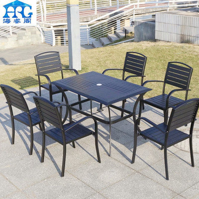Outdoor Leisure Tables And Chairs Balcony Community Courtyard Balcony Tieyi Milk Tea Shop Antiseptic Wood Tables And Chairs Outdoor Plastic Wood Furniture