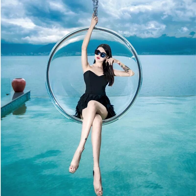 Hanging Ball Transparent Bubble Chair Hemispherical Chair Hanging Chair Acrylic Hanging Basket Bird's Nest Swing Hanging Ball Glass Chair