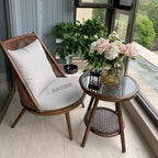 Balcony Leisure Table And Chair Combination Rattan Single Sofa Chair Outdoor Courtyard Garden Terrace Rattan Chair Tea Table Set