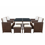 9 Pieces Patio Dining Rattan Chairs and Table Set