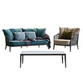 Outdoor Nordic Leisure Rattan Tea Table Sofa Rattan Chair Modern Simple Courtyard Living Room Balcony Outdoor Sunscreen Combination