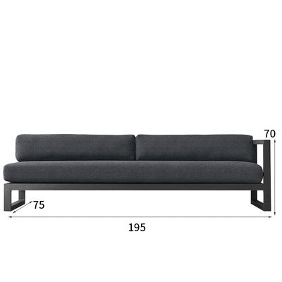 Nordic Cast Aluminum Alloy Sofa Terrace Balcony Courtyard Flat Outdoor Loft Commercial Street Modern Sofa Coffee Table Combination