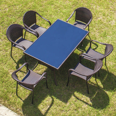 Rattan Chair Combination Outdoor Leisure Courtyard Rattan Table And Chair Tea Table Combination Outdoor Balcony Table And Chair Outdoor Rattan Table And Chair