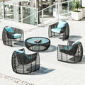 Outdoor Rattan Sofa Courtyard Villa Sales Department Sunscreen Leisure Rattan Chair Combination Outdoor Leisure Furniture