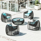 Outdoor Rattan Sofa Courtyard Villa Sales Department Sunscreen Leisure Rattan Chair Combination Outdoor Leisure Furniture
