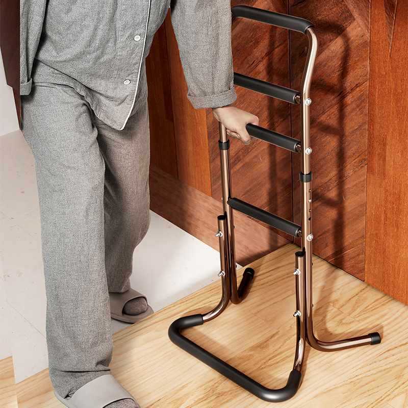Aluminum alloy rising booster movable multi-function punching free armrest elderly bedside rising aid