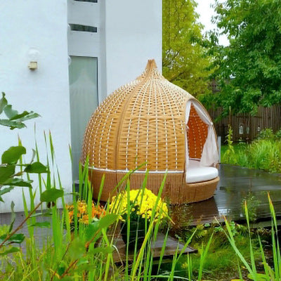 Outdoor Leisure Rattan Bed Birdcage Bed Courtyard Garden Bird's Nest Lounge Chair Beach Swimming Pool Outdoor Round Bed