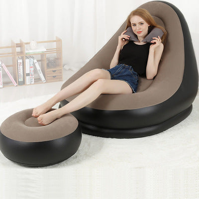 Lazy Sofa Inflatable Foldable Recliner Single Person Flocking Sofa Set Inflatable Outdoor Sofa Studio Gift
