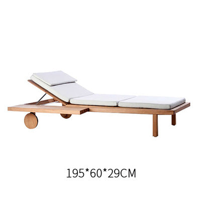 Teak Outdoor Bed Leisure Courtyard Outdoor Balcony Lounge Chair Villa Swimming Pool Modern Solid Wood Beach Chair