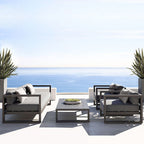 Nordic Cast Aluminum Alloy Sofa Terrace Balcony Courtyard Flat Outdoor Loft Commercial Street Modern Sofa Coffee Table Combination