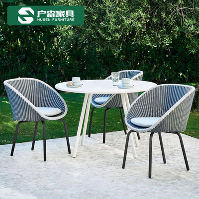 Simple Leisure Garden Rattan Chair Tea Table Furniture Outdoor Balcony Tables And Chairs Round Rattan Nordic Courtyard Outdoor Combination