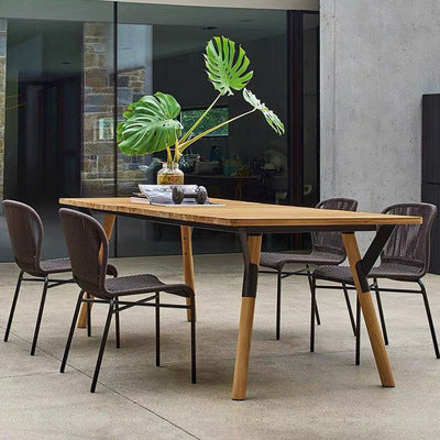 Outdoor Tables And Chairs Balcony Leisure Courtyard Rattan Bar Chair Nordic Hotel Villa Sunshine Room Home Stay Rope Design Furniture