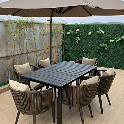 Outdoor Tables And Chairs Courtyard Balcony Outdoor Leisure Outdoor Terrace Garden Waterproof Tea Table Combination Rattan Chair