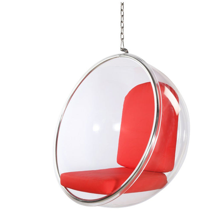 Nordic wind net red glass ball transparent bubble chair hemisphere hanging chair space chair acrylic hanging basket girl heart room