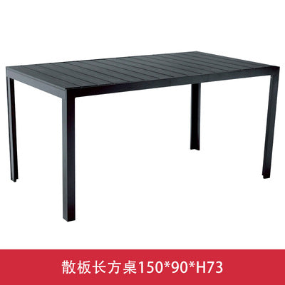 Outdoor Plastic Wood Table And Chair Combination Outdoor Leisure Cafe Table And Chair Courtyard Garden Balcony Plastic Wood Aluminum Table And Chair