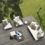 Outdoor Furniture Rattan Sofa Combination Open-air Balcony Rattan Chair Model Room Courtyard Garden Leisure Sofa Living Room