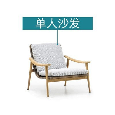 Nordic Outdoor Teak Rattan Tables And Chairs Courtyard Garden Villa Hotel Home Stay Model Room Outdoor Furniture Matching