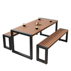 Qianmu Industrial Style Outdoor Plastic Wood Dining Table And Chair Combination American Courtyard Garden Rest Area Milk Tea Shop Open-air Dining Chair