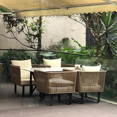 Nordic Outdoor Leisure Sofa Rattan Restaurant Courtyard Home Stay Garden Sales Department Milk Tea Shop Rattan Furniture Combination