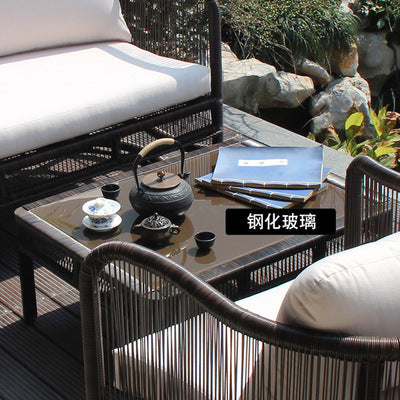 Outdoor Rattan Chair Sofa Leisure Rattan Sofa Combination Rattan Art Furniture Home Stay Sales Department Garden Landscape Rattan Sofa