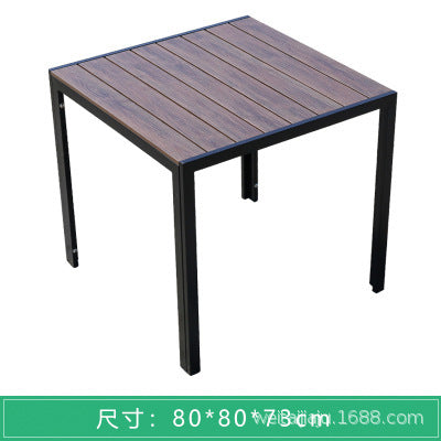 Outdoor Leisure Tables And Chairs Combination Terrace Courtyard Plastic Wood Tables And Chairs Dining Bar Milk Tea Shop Balcony Garden Five Piece Set