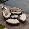 Outdoor Furniture Villa Garden Balcony Rattan Sofa Swimming Pool Round Lying Bed Sofa Leisure Table And Chair Combination Sofa