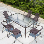 Outdoor Tables And Chairs Courtyard Leisure With Umbrella Combination Outdoor Iron Outdoor Balcony Rattan Chair Three Piece Set Rain And Sun Protection