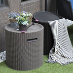 Outdoor Leisure Furniture European Injection Molded PP Plastic Balcony Terrace Storage Bucket Tea Table Storage Box Footstool
