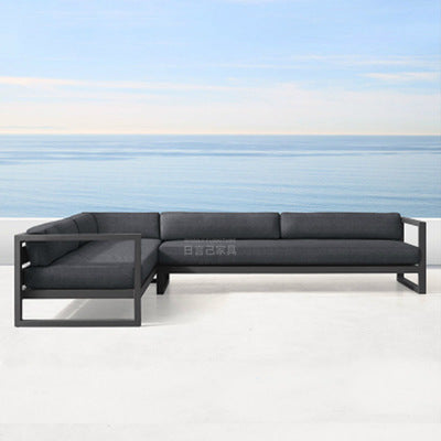 Aluminum Alloy Outdoor Sofa Three Person Balcony Villa Courtyard Office Sofa Tea Table Combination Two Person Industrial Style Sofa
