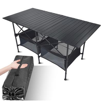 Outdoor Folding Stall Table Portable Light Picnic Barbecue Table Aluminum Alloy Rectangular Egg Roll Publicity Table