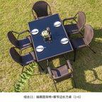 Outdoor Rattan Chair Courtyard Balcony Rattan Table And Chair Iron Rattan Table And Chair Combination Leisure Rattan Furniture