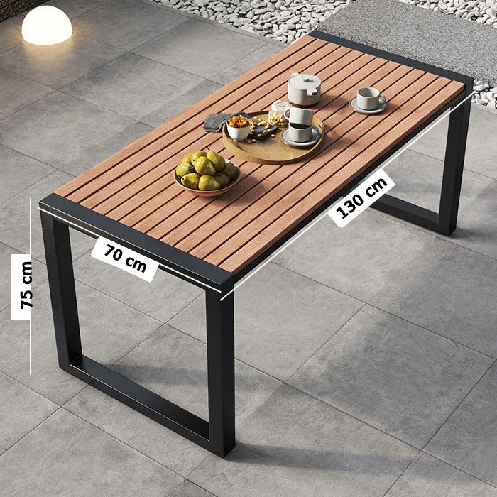 Outdoor dining table, 4-6 Person Patio Garden table, Metal Support Frame Anticorrosive  table, Multcolor