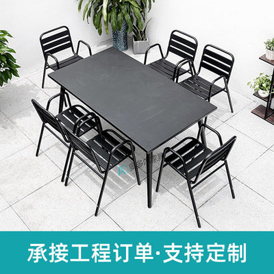 Milk Tea Shop Outdoor Simple Leisure Coffee Table Combination Garden Courtyard Outdoor Aluminum Alloy Outdoor Tables And Chairs Waterproof And Sunscreen