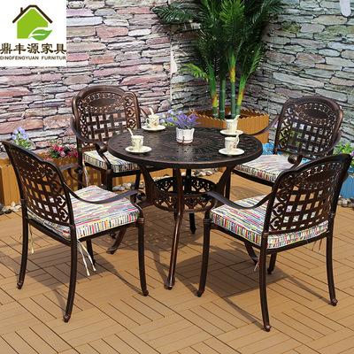 Outdoor Leisure Cast Aluminum Tables And Chairs Combination Garden Hotel Metal Furniture Balcony Courtyard Outdoor Open-air Chairs