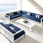 Nordic Cast Aluminum Alloy Sofa Terrace Balcony Courtyard Flat Outdoor Loft Commercial Street Modern Sofa Coffee Table Combination