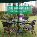 Outdoor Coffee Shop Tables And Chairs Outdoor Commercial Street Places Leisure Rattan Tables And Chairs Balcony Tables And Chairs Three Piece Set Of Outdoor Rattan Chairs