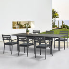 Simple Leisure Furniture External Tables And Chairs Outdoor Garden Courtyard Aluminum Alloy Stretched Open-air Table And Chair Combination