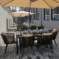 Modern Leisure Courtyard Outdoor Rattan Tables And Chairs Outdoor Villa Milk Tea Shop Chair With Tea Table Combination Outdoor Furniture