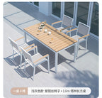 Outdoor Leisure Table And Chair Combination Outdoor Chair Cafe Courtyard Terrace Garden Plastic Wood Table And Chair Teslin Cloth Chair