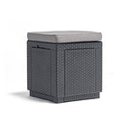 Outdoor Leisure Furniture European Injection Molded PP Plastic Balcony Terrace Storage Bucket Tea Table Storage Box Footstool