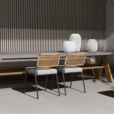 Nordic Outdoor Rattan Chair Balcony Leisure Rattan Furniture Courtyard Table And Chair Three Piece Set Garden Tea Table Combination Rattan Table And Chair