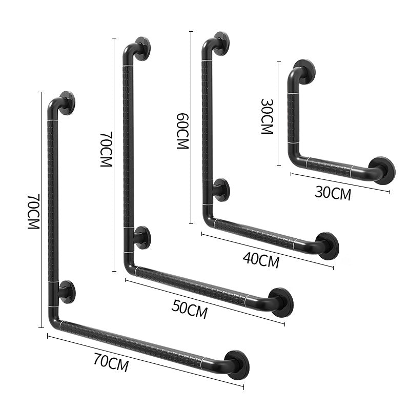 Black handrail, stainless steel bathroom, toilet, barrier free, elderly disabled, safety, anti-skid toilet handle