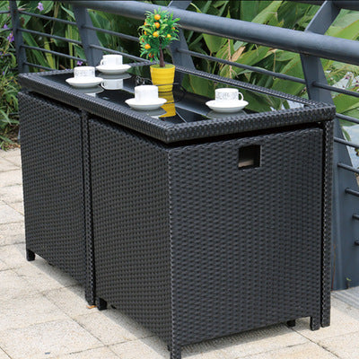 Outdoor Rattan Woven Storage Tables And Chairs Leisure Courtyard Terrace Garden Rattan Chair Hotel Resort Modern Rattan Woven Sofa Chair